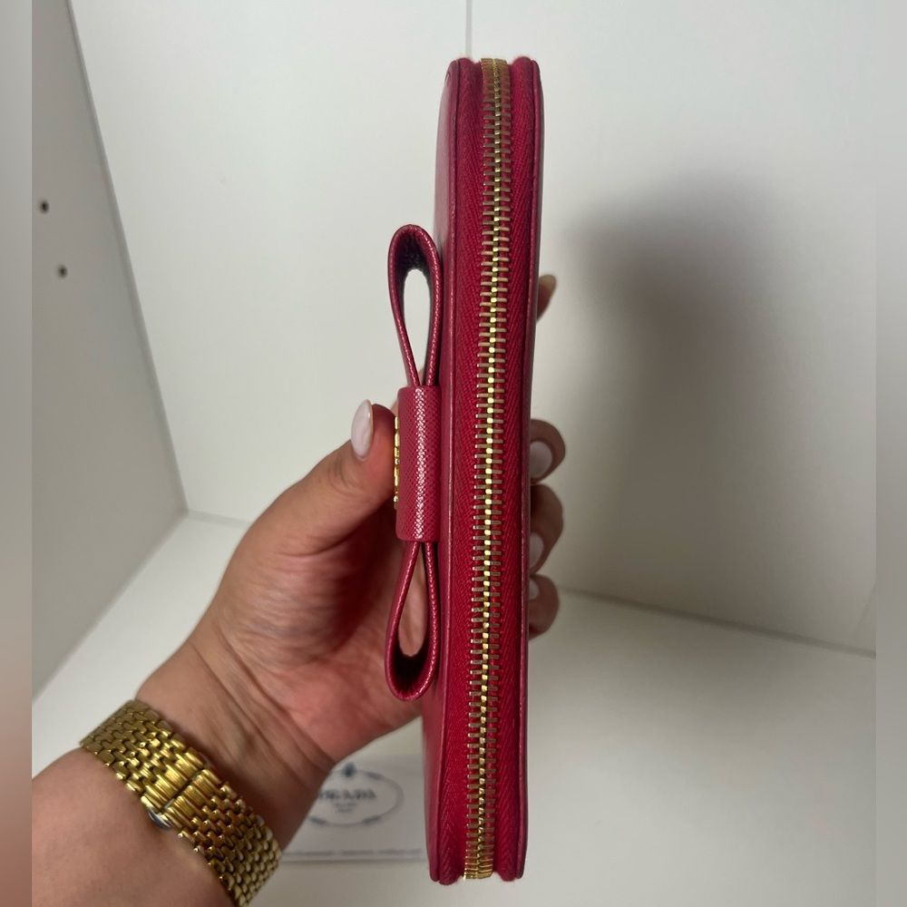 Prada Saffiano Fiocco Ribbon Long Wallet EUC - Picture 6 of 8